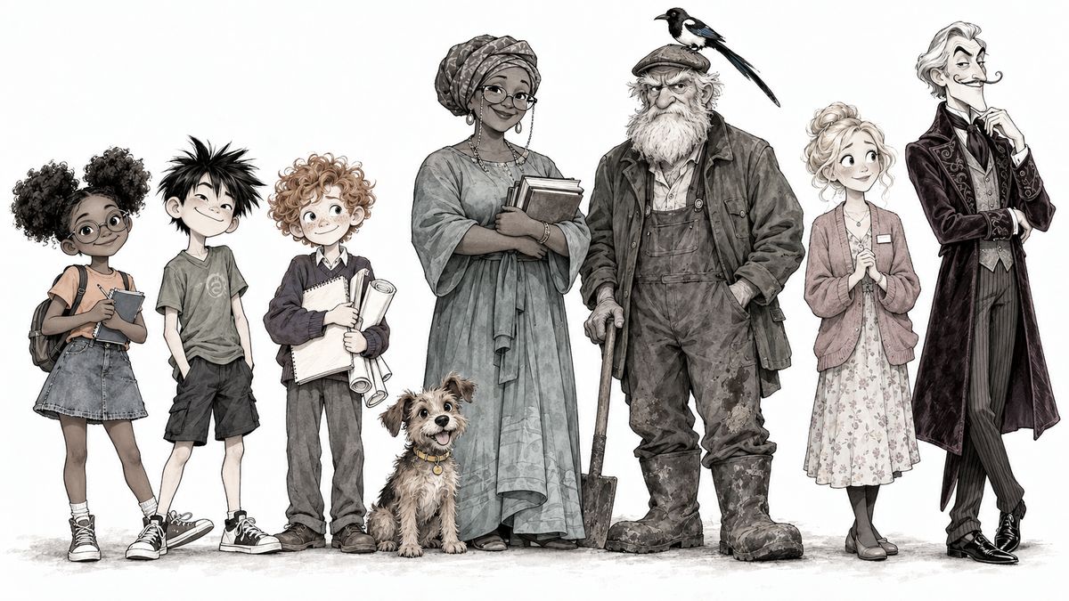 Maya, Leo, Oliver, Biscuit, Mrs. Okafor, Mr. Grimsby, Ms. Petal and Victor Vane