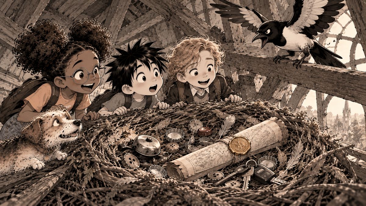 The magpie's nest full of treasures